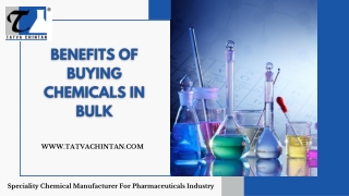 Benefits of Buying Chemicals in Bulk