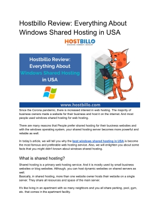 Hostbillo Review_ Everything About Windows Shared Hosting in USA