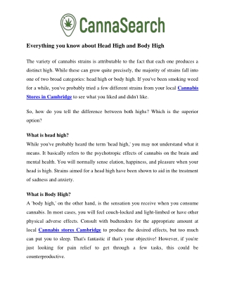 Everything you know about Head High and Body High