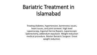 Bariatric Treatment in Islamabad