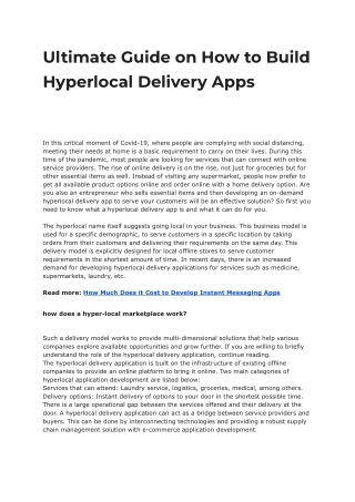 Ultimate guide on how to build hyper local delivery apps - Google Docs