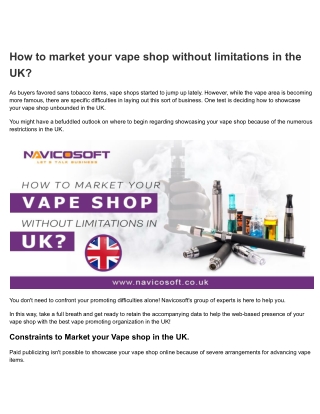 How to market your vape shop without limitations in the UK
