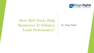 How SEO Tricks Help Businesses To Enhance Leads Performance?