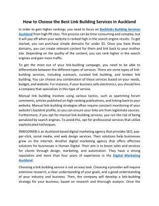 How to Choose the Best Link Building Services in Auckland