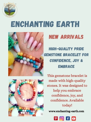 High-quality Pride Gemstone Bracelet For Confidence, Joy & Embrace