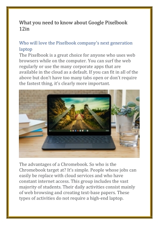What you need to know about Google Pixelbook 12in