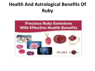 Health And Astrological Benefits Of Ruby