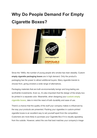 Why Do People Demand For Empty Cigarette Boxes_