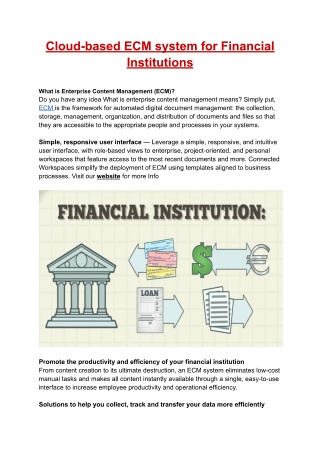 Cloud-based ECM system for Financial Institutions