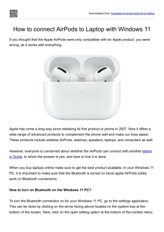 How To Connect AirPods To Laptop in Windows 11