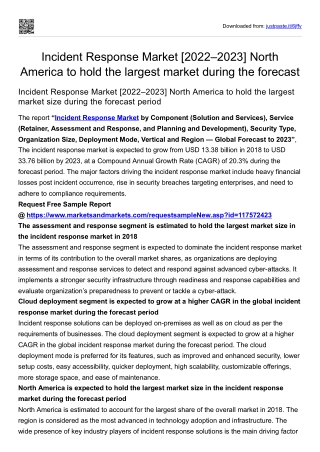 Incident Response Market [2022–2023] North America to hold the largest market