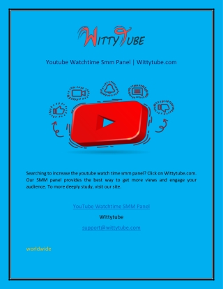 Youtube Watchtime Smm Panel