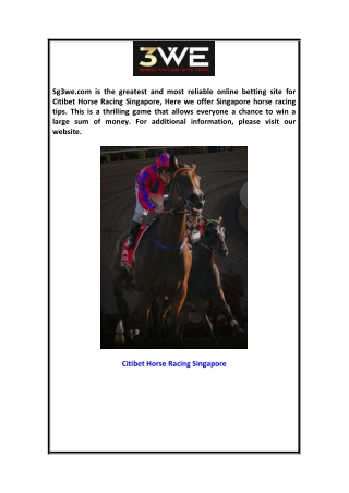 Citibet Horse Racing Singapore  Sg3we.com