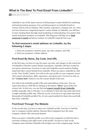 What Is The Best To Find Email From LinkedIn
