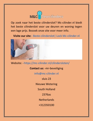 Beste cilinderslot| Lock Mc-cilinder.nl
