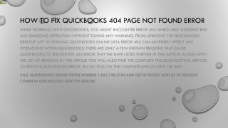 Easy and effective method to troubleshoot QuickBooks Error 404