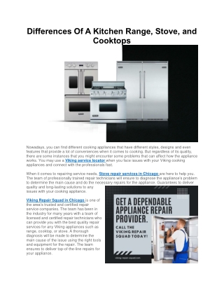Differences Of A Kitchen Range, Stove, and Cooktops
