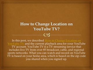 How to Change Location on YouTube TV?