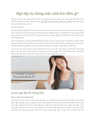 Ngủ dậy bị chóng mặt cảnh báo điều gì