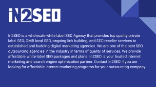 White Label SEO Services - In2SEO