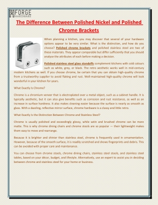 The Difference Between Polished Nickel and Polished Chrome Brackets