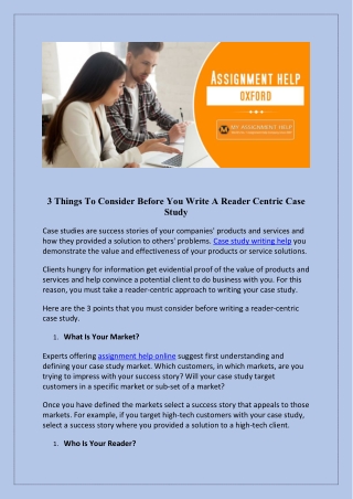 3 Things To Consider Before You Write A Reader Centric Case Study