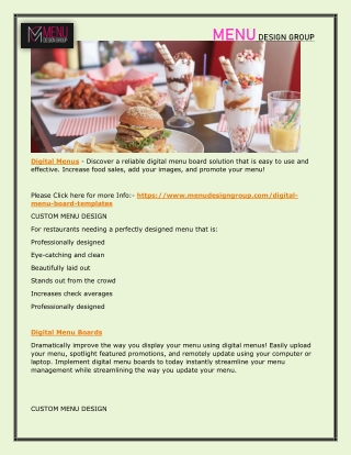 Digital Menus