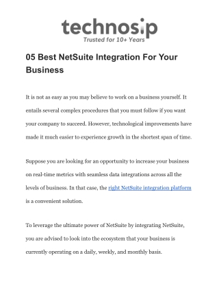 05 Best NetSuite Integration For Your Business