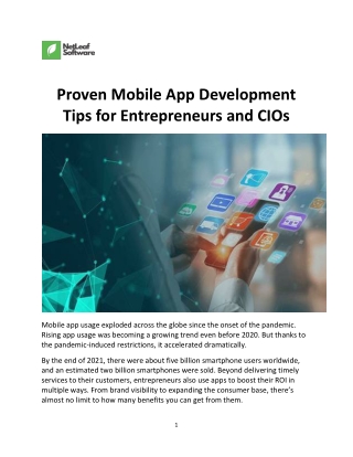 Proven Mobile App Development Tips for Entrepreneurs and CIOs