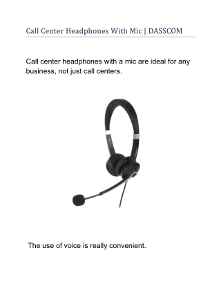 Call Center Headphones With Mic