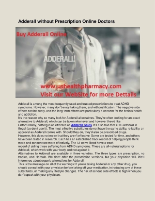 Adderall without Prescription Online Doctors
