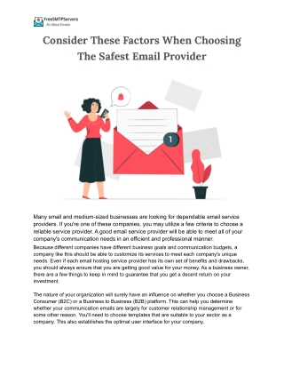 Consider These Factors When Choosing The Safest Email Provider