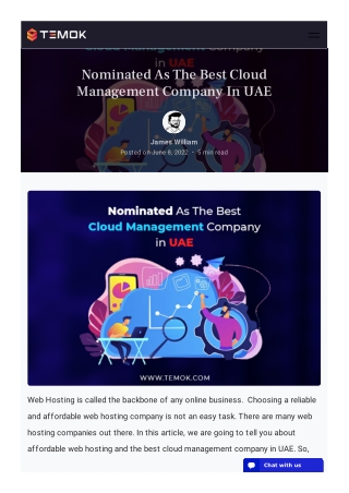 Nominated As The Best Cloud Management Company In UAE