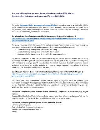 Automated Dairy Management Systems