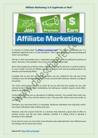 Affiliate Marketing: Is It Legitimate or Not?