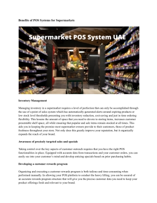 Supermarket POS System UAE