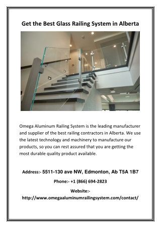 Get the Best Glass Railing System in Alberta