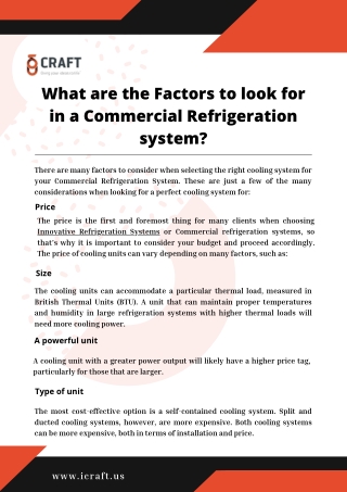 Innovative Refrigeration Systems