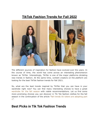 TikTok Fashion Trends for Fall 2022