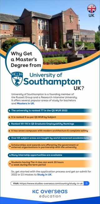 Why Get a Master’s Degree from the University of Southampton, UK?