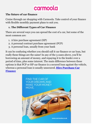 Hire Purchase Car Finance