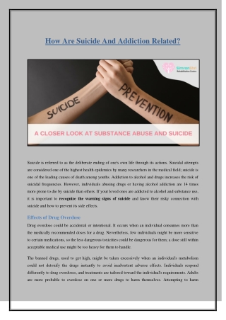 How Are Suicide And Addiction Related