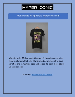 Muhammad Ali Apparel | Hypericonic.com