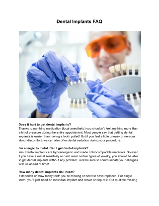 Dental Implants FAQ