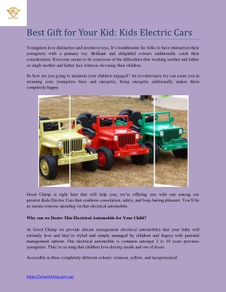 Best Gift for Your Kid Kids Electric Cars