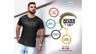 Stylish Brown Munde T Shirt – Punjabi Adda