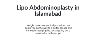 Lipo Abdominoplasty in Islamabad 2