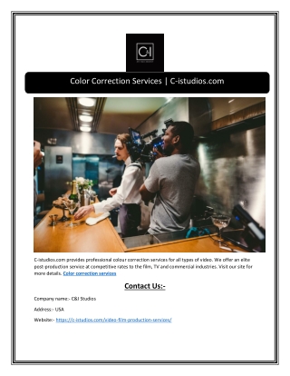 Color Correction Services C-istudios.com