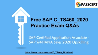 SAP S4HANA Sales 2020 Upskilling C_TS460_2020 Dumps