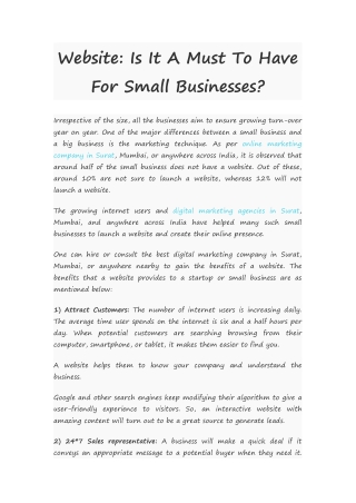 Website: Is It A Must To Have For Small Businesses?